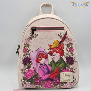 Loungefly Disney Robin Hood & Maid Marian Floral Love Mini Backpack Bag New